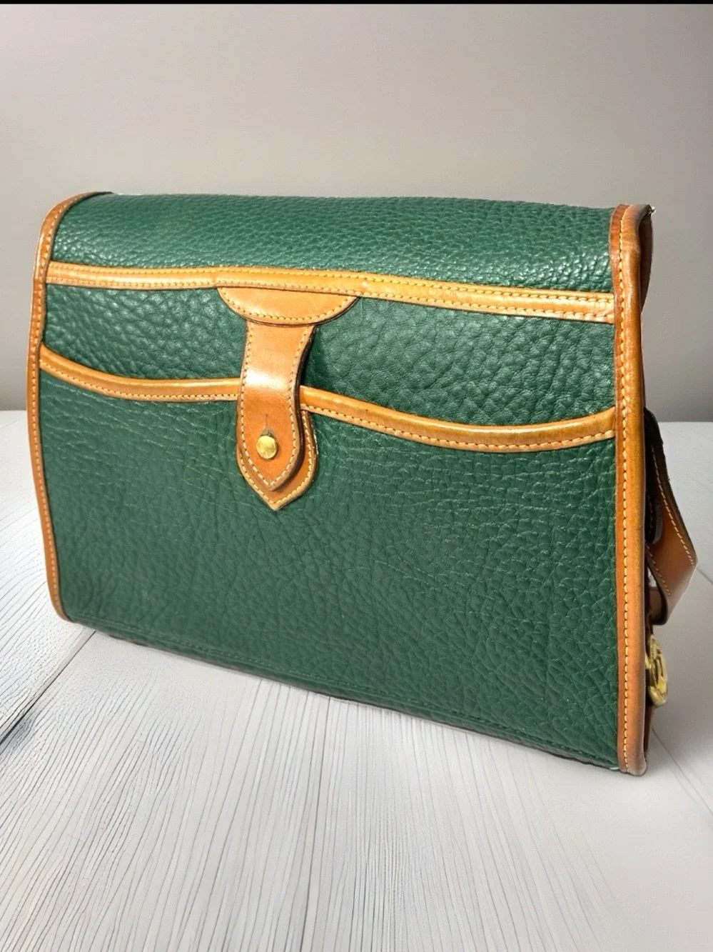 🦆 DOONEY & BOURKE ESSEX FIR GREEN BRITISH TAN 90”S PEBBLED AWL VINTAGE MEDIUM